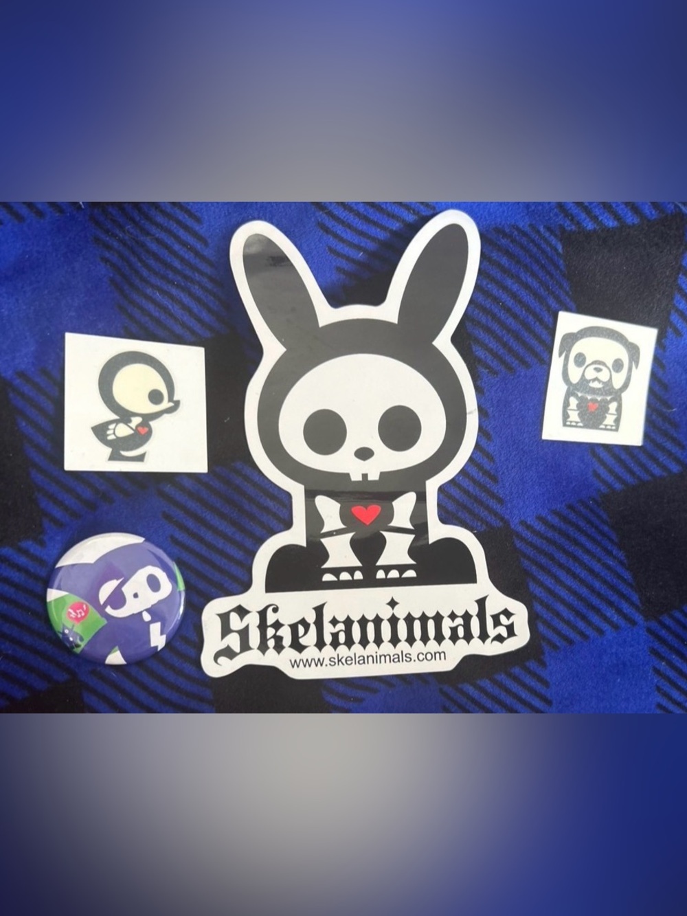 Skelanimals sticker button temporary tattoo bundle
